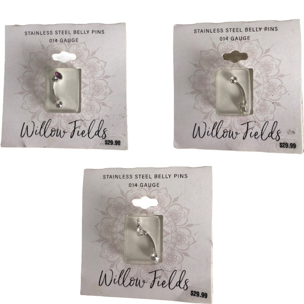 NWT Bundle of 3 Stainless Steel Belly Rings